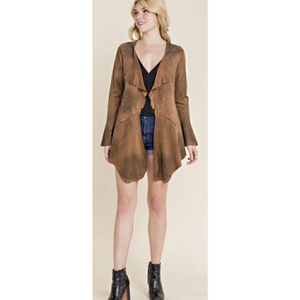 Vocal Camel Suede Sweater Size L NWT
